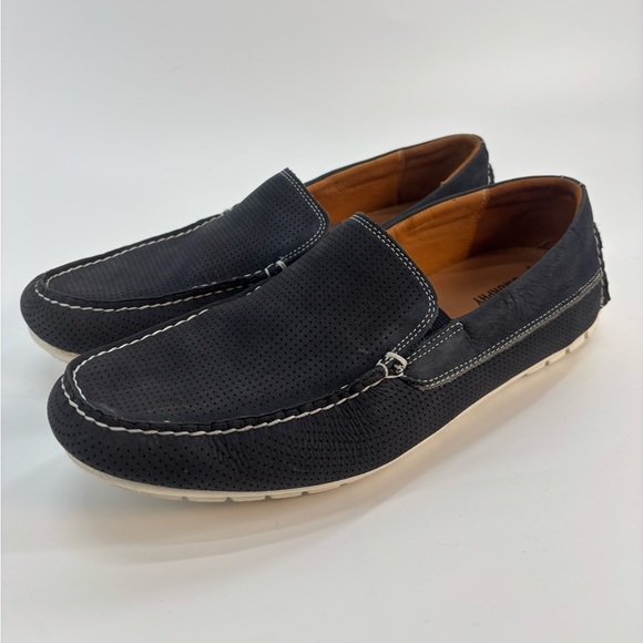 Johnston & Murphy Cord Venetian loafers 8 nubuck sheepskin leather navy main image 4